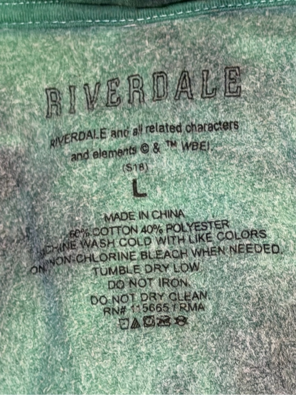 Riverdale South Side Serpents Tie Dye Hoodie Green Black Large - Picture 4 of 4
